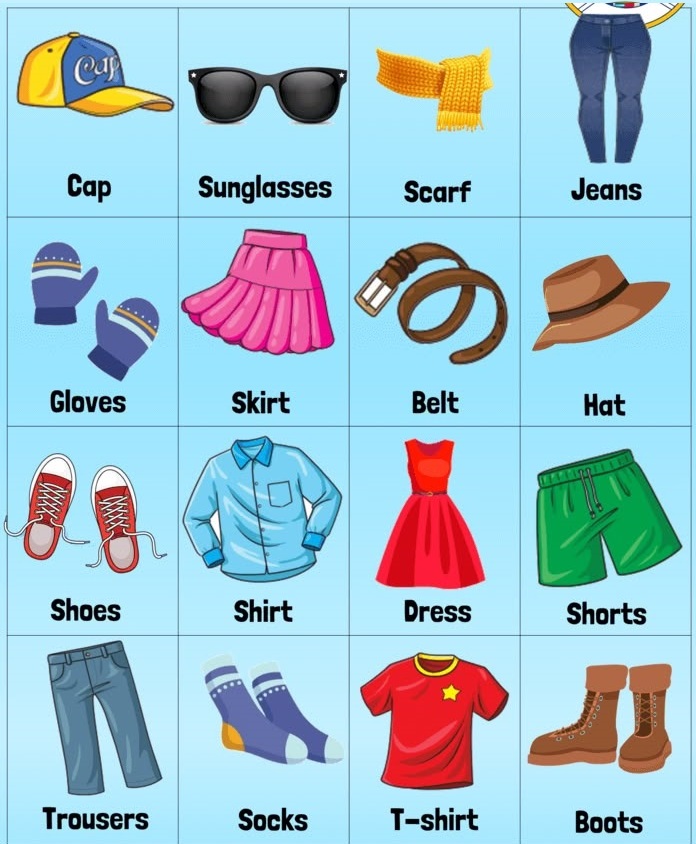 engleski rečnik: Odeća - Clothes